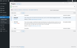 Page screenshot: Plugins ‹ Test site — WordPress