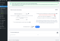 Page screenshot: Delete old posts