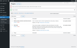 Page screenshot: Plugins ‹ Test site — WordPress