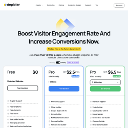 Page screenshot: Depicter &rarr; Upgrade to PRO