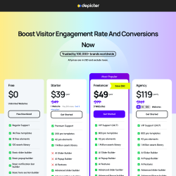 Page screenshot: Depicter  &rarr; Upgrade to PRO