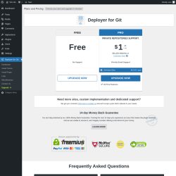 Page screenshot: Deployer for Git → Upgrade  ➤
