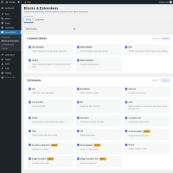Page screenshot: DesignSetGo &rarr; Blocks & Extensions