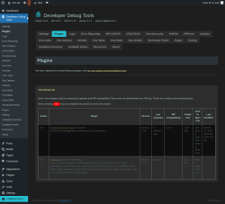 Page screenshot: Developer Debug Tools &rarr; Plugins