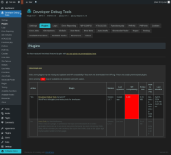 Page screenshot: Developer Debug Tools &rarr; Plugins