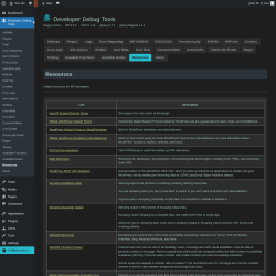 Page screenshot: Developer Debug Tools &rarr; Resources
