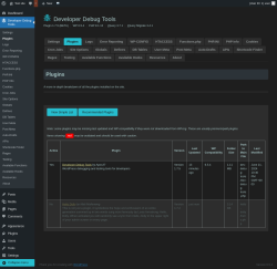 Page screenshot: Developer Debug Tools &rarr; Plugins