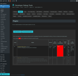 Page screenshot: Developer Debug Tools &rarr; Plugins