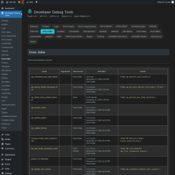 Page screenshot: Developer Debug Tools &rarr; Cron Jobs
