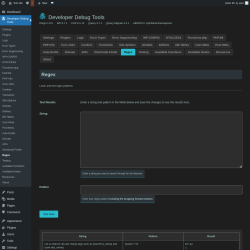 Page screenshot: Developer Debug Tools &rarr; Regex