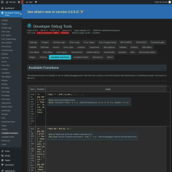 Page screenshot: Developer Debug Tools &rarr; Available Functions