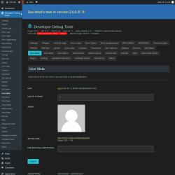 Page screenshot: Developer Debug Tools &rarr; User Meta
