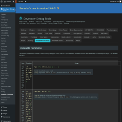 Page screenshot: Developer Debug Tools &rarr; Available Functions