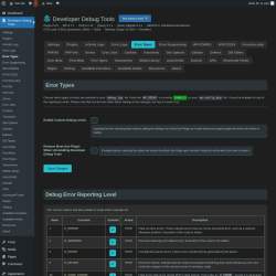 Page screenshot: Developer Debug Tools &rarr; Error Types