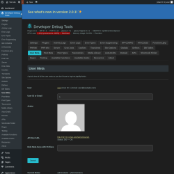 Page screenshot: Developer Debug Tools &rarr; User Meta
