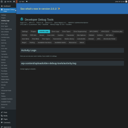 Page screenshot: Developer Debug Tools &rarr; Activity Logs