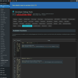 Page screenshot: Developer Debug Tools &rarr; Available Functions