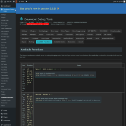 Page screenshot: Developer Debug Tools &rarr; Available Functions