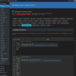 Page screenshot: Developer Debug Tools &rarr; Available Functions