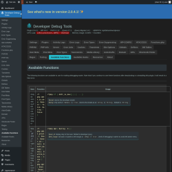 Page screenshot: Developer Debug Tools &rarr; Available Functions