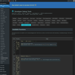 Page screenshot: Developer Debug Tools &rarr; Available Functions