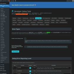 Page screenshot: Developer Debug Tools &rarr; Error Types