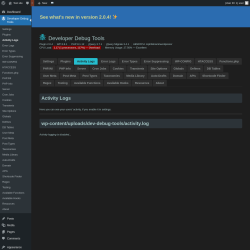 Page screenshot: Developer Debug Tools &rarr; Activity Logs