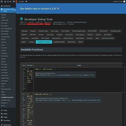 Page screenshot: Developer Debug Tools &rarr; Available Functions