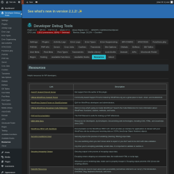 Page screenshot: Developer Debug Tools &rarr; Resources