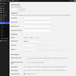 Page screenshot: Settings &rarr; Twitter Feed Settings