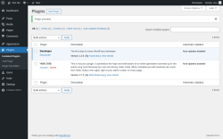 Page screenshot: Plugins ‹ Test site — WordPress
