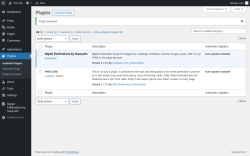 Page screenshot: Plugins ‹ Test site — WordPress