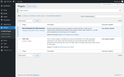 Page screenshot: Plugins &lsaquo; Test site &mdash; WordPress