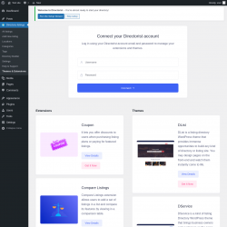 Page screenshot: Directory listings → Themes & Extensions