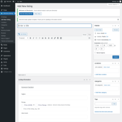Page screenshot: Directory listings → Add New listing