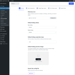 Page screenshot: Directory Listings → Directory Builder