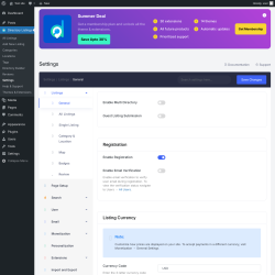 Page screenshot: Directory Listings → Settings
