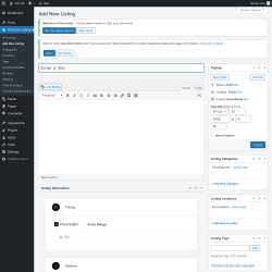Page screenshot: Directory Listings → Add New Listing