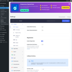 Page screenshot: Directory Listings → Settings