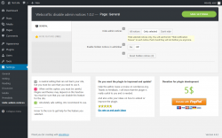 Page screenshot: Settings → Hide admin notices