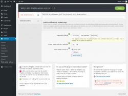 Page screenshot: Settings → Hide admin notices