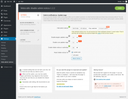 Page screenshot: Settings → Hide admin notices
