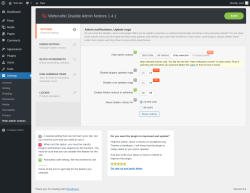 Page screenshot: Settings &rarr; Hide admin notices