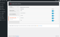Page screenshot: Hide admin bar items