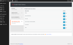 Page screenshot: Hide admin bar items