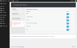 Page screenshot: Hide admin bar items