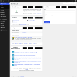 Page screenshot: Dashboard &lsaquo; Test site &mdash; WordPress