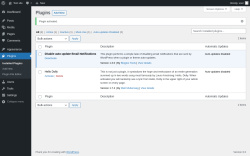 Page screenshot: Plugins &lsaquo; Test site &mdash; WordPress