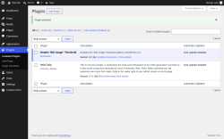 Page screenshot: Plugins &lsaquo; Test site &mdash; WordPress