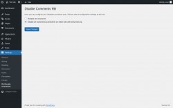 Page screenshot: Settings &rarr; Rb Disable Comments